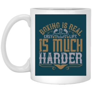 Motivational Boxing Quote Mug – Life Is Harder