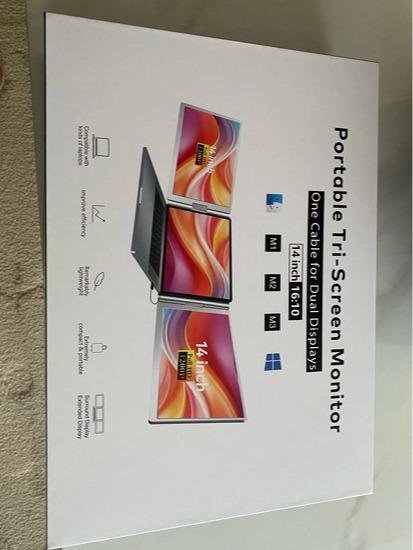 Portable Monitor Triple Screen Dual monitor 1 Cable Port C Windows Mac OS M1 Pro M2 Pro M3 Pro M1 Max M2 Max M3 Max NOT FOR Mac M1 M2 M3 - Image 5