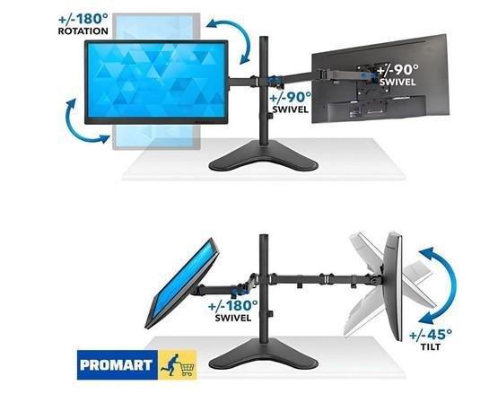 Bracket Dual Monitor Stand and Adjustable Arms Vesa Mounts Screens up to 27 inch - Image 5