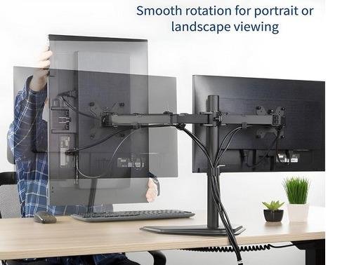 Bracket Dual Monitor Stand and Adjustable Arms Vesa Mounts Screens up to 27 inch - Image 3
