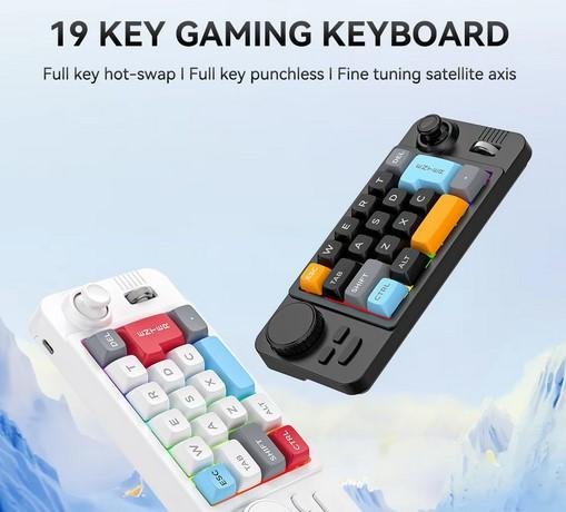 Wired Keyboard Numled Makro 19 Key Hot Swap dengan Joystick & Roda Volume - Image 2