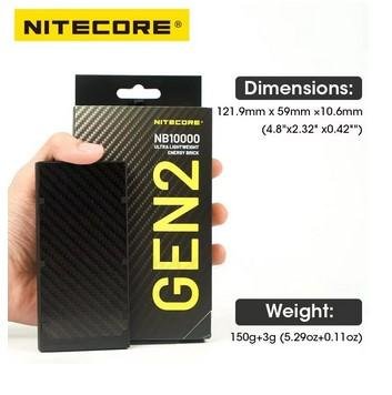 NITECORE NB10000 GEN2 10000 mAh Power Bank Ultra lightweight Fast Charging Portable Charger Lithium Battery