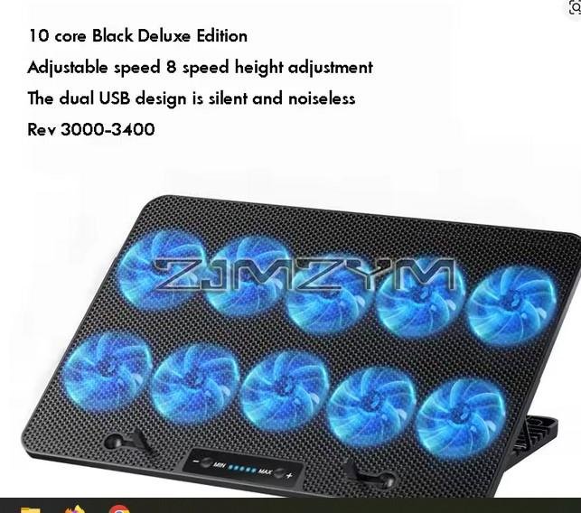 Cooling Pad dengan 8 Kipas Dual USB Port Lipat Cooler Base Notebook Stand Kecepatan Adjustable untuk Penyejukan Panas - Image 3
