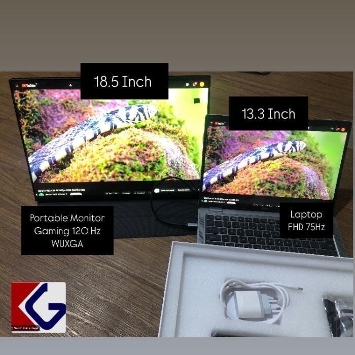Portable Monitor Gaming 18.5 Inch WUXGA 125Hz Double Speaker 3D Immersive USB C HDMI Laptop PS5 XBOX Mini PC PC Handphone Macbook Ipad Garansi 1 Tahun - Image 4