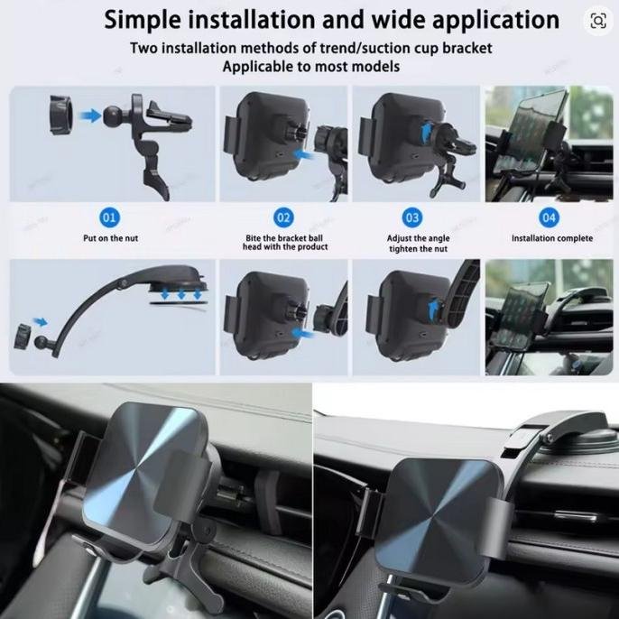 Automatic Clamping 15W Fast Wireless Car Charger Stand Mound Magnetic Qi Holder Tablet Ip4d Hp 4,5 inch - 7,2 Inch - Image 6
