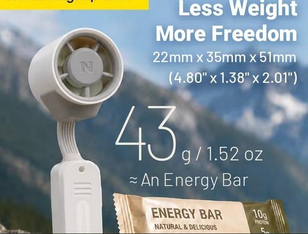 NCF20 Outdoor Clip-on Fan Handheld Fan Portable Pocket 43g Fishing Camping Commute Hiking Concert - Image 3
