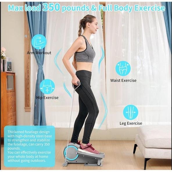 Portable Trainer Pedal Exerciser Alat Fitness Cardio Mini Pedal Exerciser Electric Bike Stepper with LCD Screen