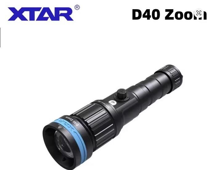 XTAR D40 ZOOM Diving Flashlight Adjustable Beam Dive Light Focus 1600LM Rechargeable USB-C Rechargeable Compact - Image 2