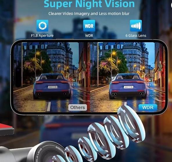 Dashcam V31P 4K Ultra HD dengan GPS dan Kamera Belakang 1080P Night Vision 24H Parking set rekorder mobil - Image 3