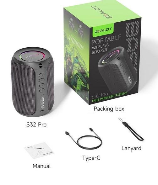 ZEALOT S32 Pro 3600 Mah Portable Subwoofer Waterproof Speaker Wireless Outdoor 16 Jam Hifi Sound quality Dual Pairing - Image 6