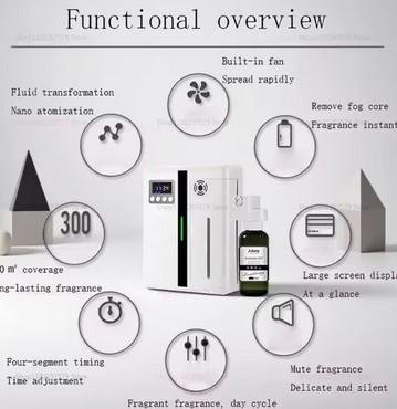 Diffuser Minyak Esensial Bluetooth LCD Display Aromaterapi Mesin dengan Area Penutupan 200-300m³ Fungsi Waktu untuk Rumah Hotel KTV Bar Kafe Internet - Image 3