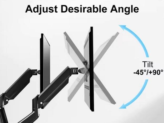 Bracket Monitor Table Mount Dual Arm VESA 100x100 Load Maks 20Kg - Image 2
