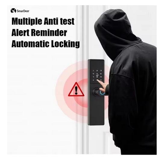 Smart Door Lock App Bluetooth Fingerprint Password Wifi Electronic Smart Door Lock With Biometric Fingerprint / Smart Card / Password / Key Unlock/ USB Emergency Charge - Image 5