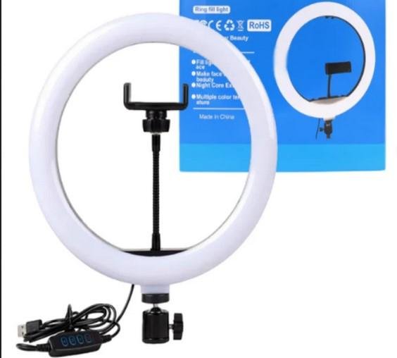 Paket Lengkap Ring Light LED 33 CM Plus Tripod 2,1M Holder HP Ring Light Live Streaming Lampu Make Up Vlog - Image 7