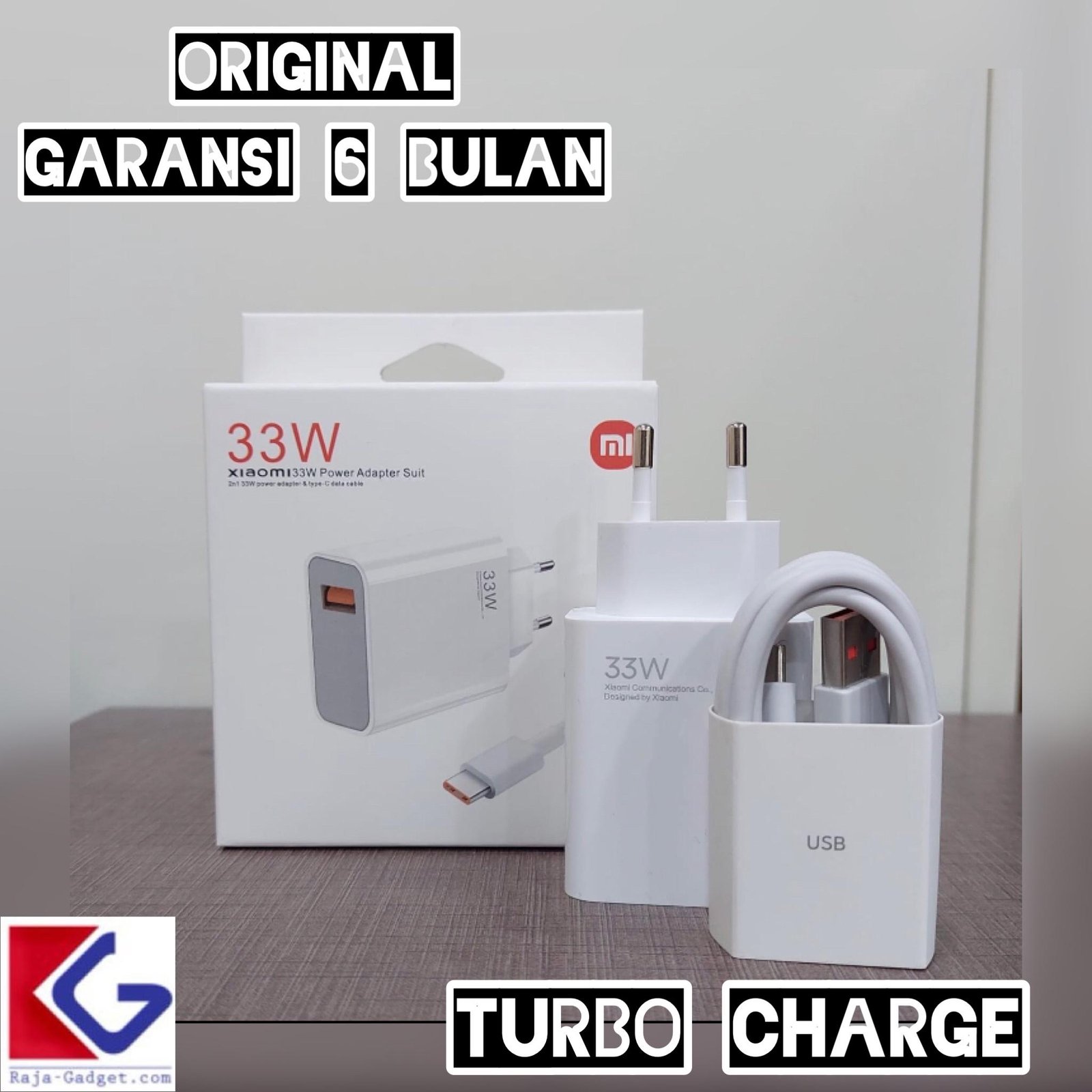 Charger Xiaomi 33Watt OriTurbo Charge Usb To C Garansi Kabel 6A Ori
