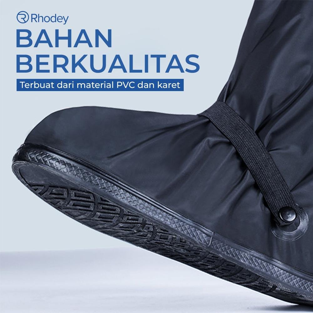 Rhodey Rain Cover Jas Hujan Sepatu anti air dng Reflektor Cahaya 36-45