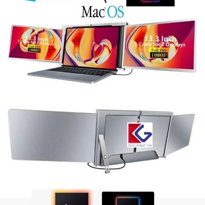 Portable Monitor Triple Screen Dual Display Extender 14-17 Inch WUXGA FHD Support up for 4K Macbook WIndows Linux Triple Screens PS 4/5 XBOX - Image 6