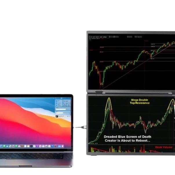 Portable Monitor Triple screen 15.6 Inch Dual Display 1 one Cable C HDMI IPS 100%SRGB Vesa Mount Gaming displays for PS5/4/3 Switch XBox Laptop Macbook OS - Image 2