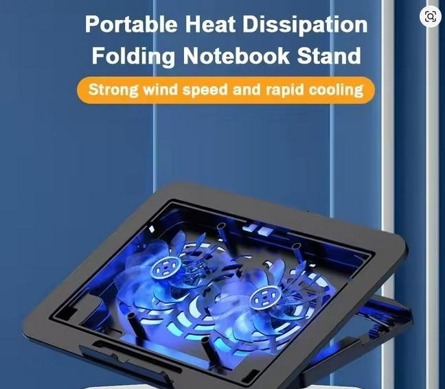 Cooling PAD Air-cooled Cool Wind Gaming Laptop Cooler Ukuran Besar 12-17" untuk Tablet Notebook 2 Kipas 1200 RPM Pendingin Udara Optimal