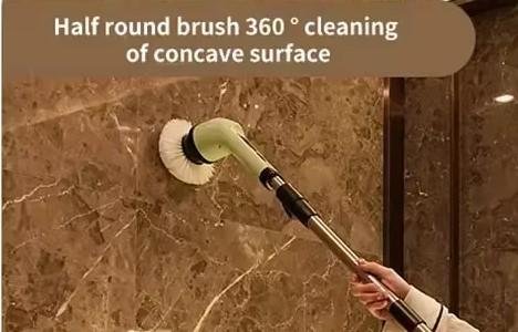 Sikat Pembersih Elektrik Multifungsi Kamar Mandi Meja Dapur Kaca Spin Scrubber Cordless - Image 3