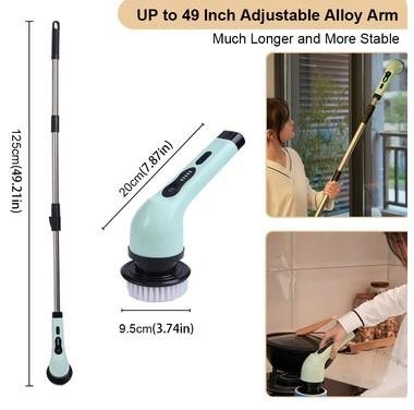 Sikat Pembersih Elektrik Multifungsi Kamar Mandi Meja Dapur Kaca Spin Scrubber Cordless