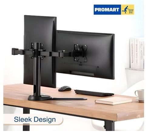 Bracket Dual Monitor Stand and Adjustable Arms Vesa Mounts Screens up to 27 inch - Image 2