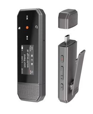 MP3 Digital Audio Player Bluetooth Type C Plug 5.3 with Clip for Sport Touch Pedometer 64Gb
