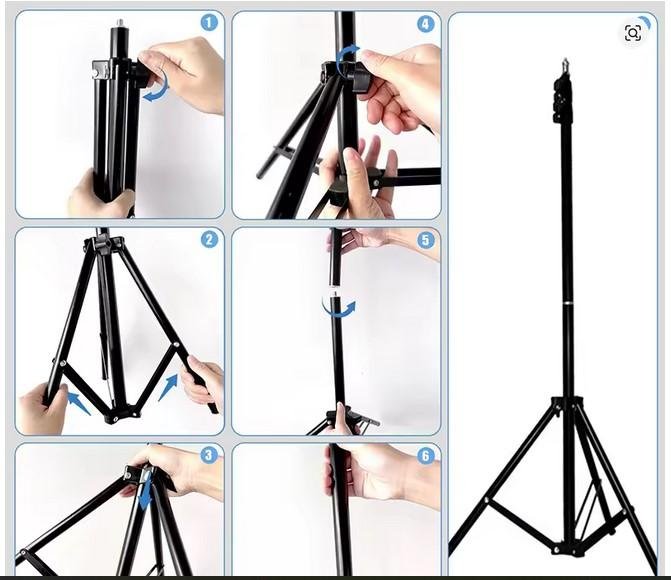 Paket Lengkap Ring Light LED 33 CM Plus Tripod 2,1M Holder HP Ring Light Live Streaming Lampu Make Up Vlog - Image 5