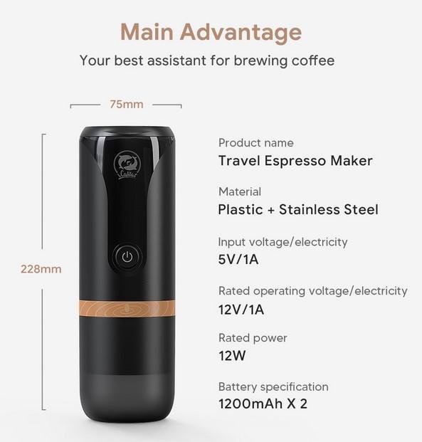 Mesin Kopi Portable Travel Mini Tumbler Espresso Coffee Maker Original - Image 4
