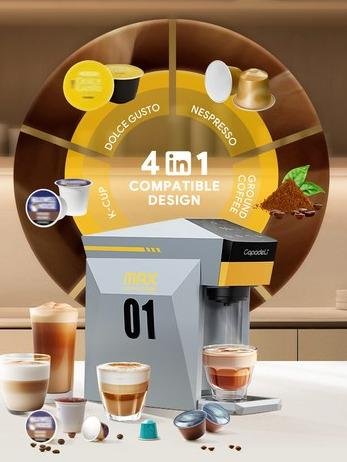 Capadeli Mesin Kopi Espresso Capsule Coffee Maker Machine 800 ML - Image 4