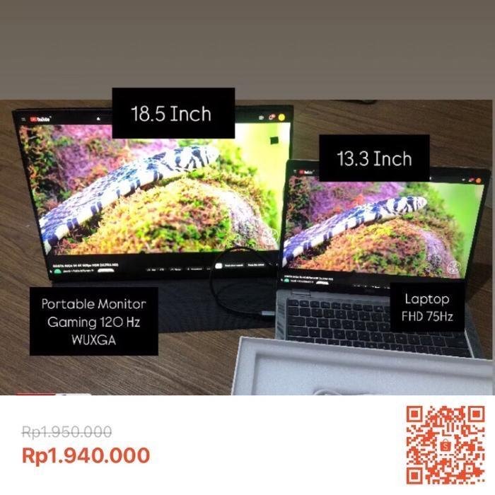 Portable Monitor 165Hz 144Hz QHD 2.5k IPS 100%SRGB Free AMDSync Vesa Mount Laptop Ipad Macbook HP Support MHL Tipe C Garansi Monitor - Image 5