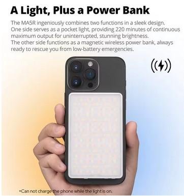 Magnetic Power Bank Magsafe Filling Light Portable Power Bank Wireless 4900MaH Black - Image 2