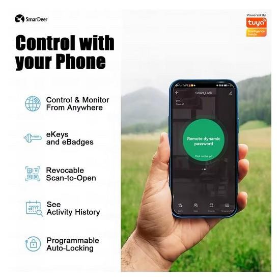 Smart Door Lock App Bluetooth Fingerprint Password Wifi Electronic Smart Door Lock With Biometric Fingerprint / Smart Card / Password / Key Unlock/ USB Emergency Charge - Image 4