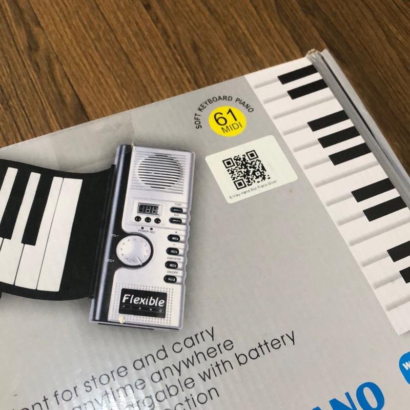 Piano Lipat Digital Gulung Roll Up Flexible 61 Keys Keyboard Black - Image 5