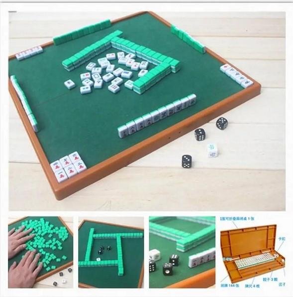 TRAVEL SIZE Mini Mahjong Set Portable Lipat Premium Acrylic Tiles Meja Flanel