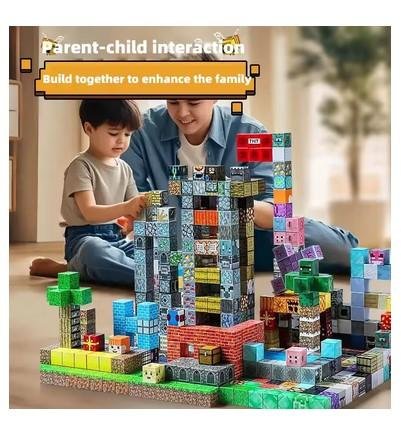 Mainan Anak Balok Magnetik Blok Susun Edukatif Tanpa Baut Asah Kreativitas Imajinasi Anak 100 pieces