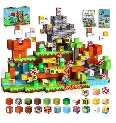 Mainan Anak Balok Magnetik Blok Susun Edukatif Tanpa Baut Asah Kreativitas Imajinasi Anak 100 pieces - Image 6