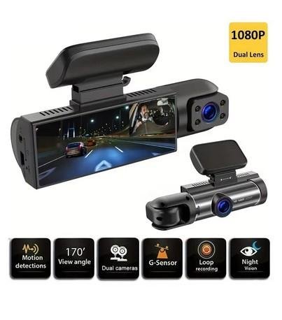 Kamera Mobil DashCamMobil Front And Inside,3.16inchdash Cam 1080P G Sensor HD Night Vision Loop Recording Wide Angle Car DVR