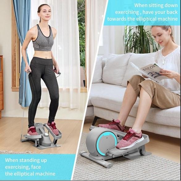 Portable Trainer Pedal Exerciser Alat Fitness Cardio Mini Pedal Exerciser Electric Bike Stepper with LCD Screen - Image 2