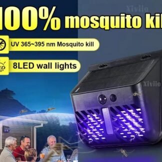 Lampu Teras Outdoor LED 2 in 1 UV Mosquito Killer Solar Panel 800 Mah Waterproof