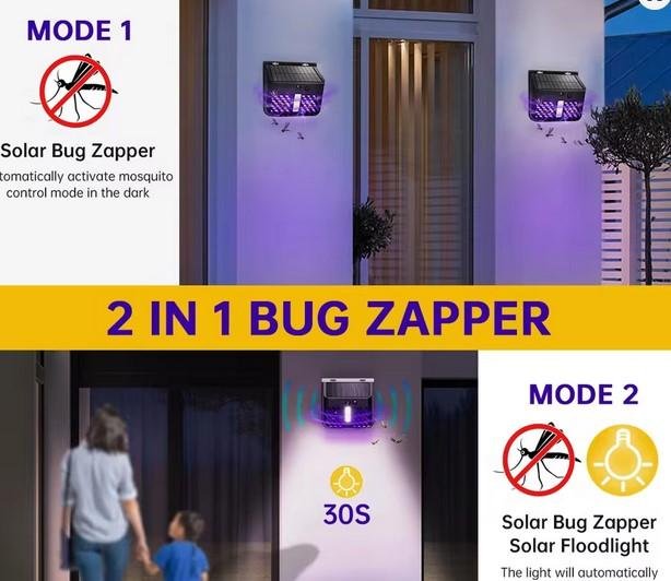 Lampu Teras Outdoor LED 2 in 1 UV Mosquito Killer Solar Panel 800 Mah Waterproof - Image 4