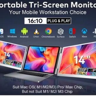 Portable Monitor Triple Screen Dual monitor 1 Cable Port C Windows Mac OS M1 Pro M2 Pro M3 Pro M1 Max M2 Max M3 Max NOT FOR Mac M1 M2 M3