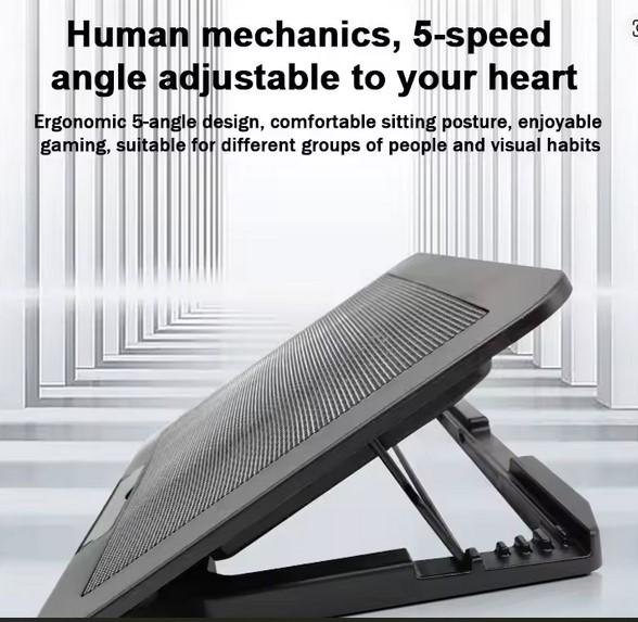 Cooling PAD Air-cooled Cool Wind Gaming Laptop Cooler Ukuran Besar 12-17" untuk Tablet Notebook 2 Kipas 1200 RPM Pendingin Udara Optimal - Image 3