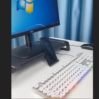 Meja Laptop Monitor Stand Waterproof dng 4 Port USB dan Stand HP Lampu