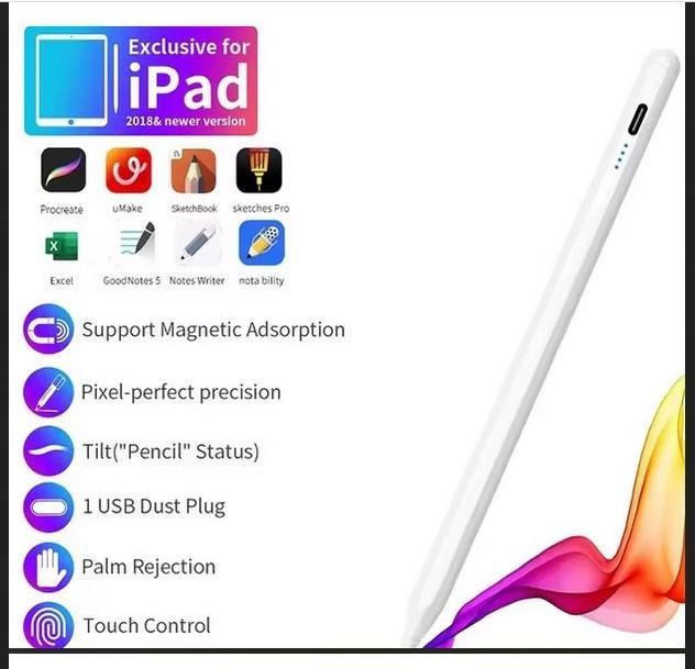 Stylus Pen Magnetic Palm Rejection Sensitive Responsive Ipad Air Pro Ipad Ipad Mini 2018-2022 Batre 10 Jam Free 2 Tip