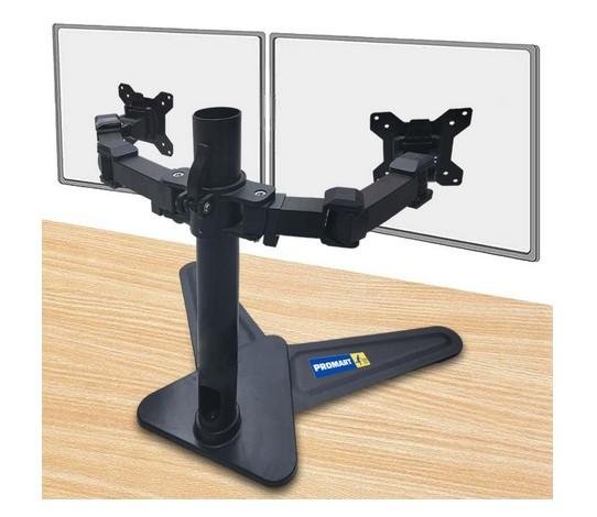 Bracket Dual Monitor Stand and Adjustable Arms Vesa Mounts Screens up to 27 inch