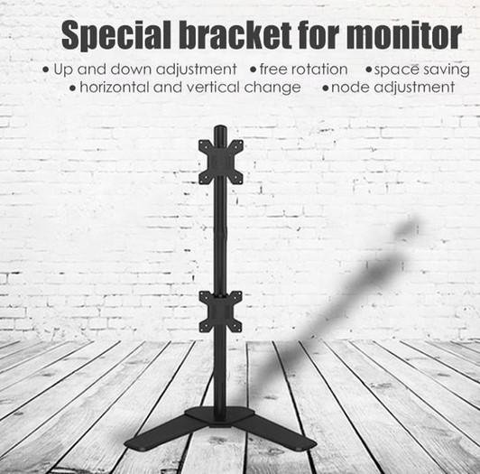 Bracket Dual Monitor TV Table Stand Dual Layer VESA 100 x 100 10-27 Inch - Image 3