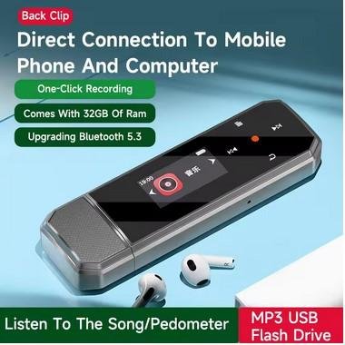 MP3 Digital Audio Player Bluetooth Type C Plug 5.3 with Clip for Sport Touch Pedometer 64Gb - Image 6