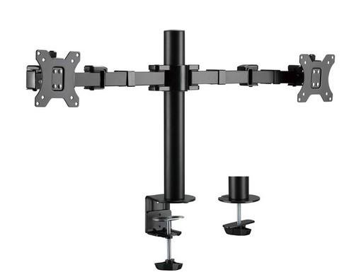 Bracket Dual Monitor TV Table Stand Dual Layer VESA 100 x 100 10-27 Inch - Image 2