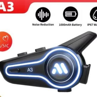 Headset Helm Bluetooth Wireless RGB HIFI  IP67 Waterproof Bluetooth 5.4 30 Jam Batre Life Intercom A3